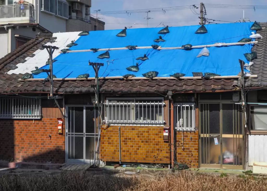 台風で被害を受けた住宅